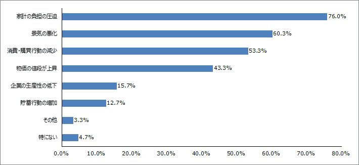 Q3.増税することによって懸念されることはどのようなことだと思いますか？